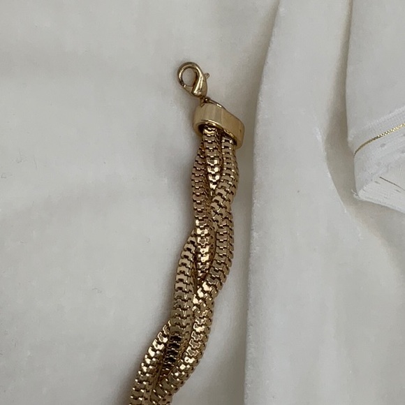 Gold-Tone Braided Bracelet With Two Attached Tassels - Picture 5 of 13